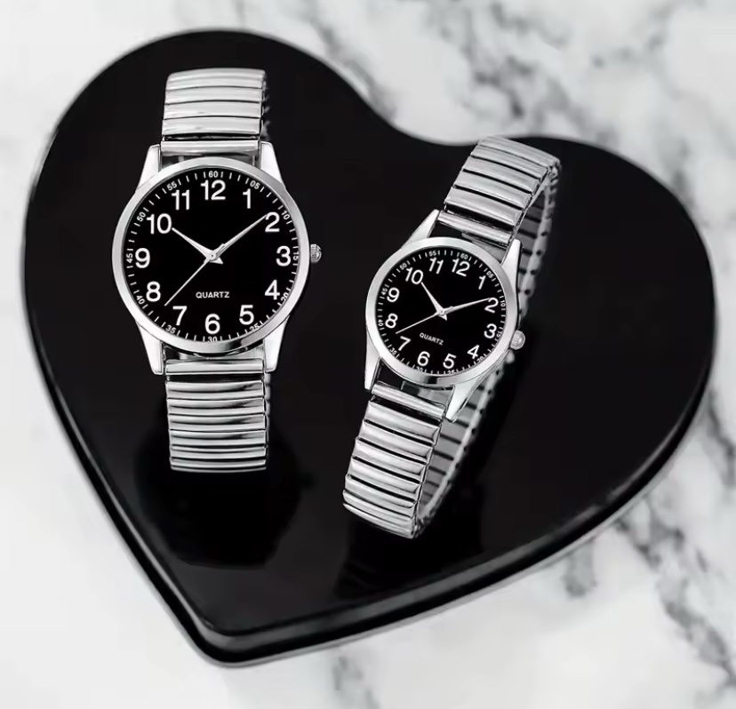 2PCS BLACK ALLOY ARABIC NUMERAL FOR MALE AND FEMALE