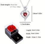 LUXURY RED ZIRCON GEART NECKLACE WITH ROSE GIFT