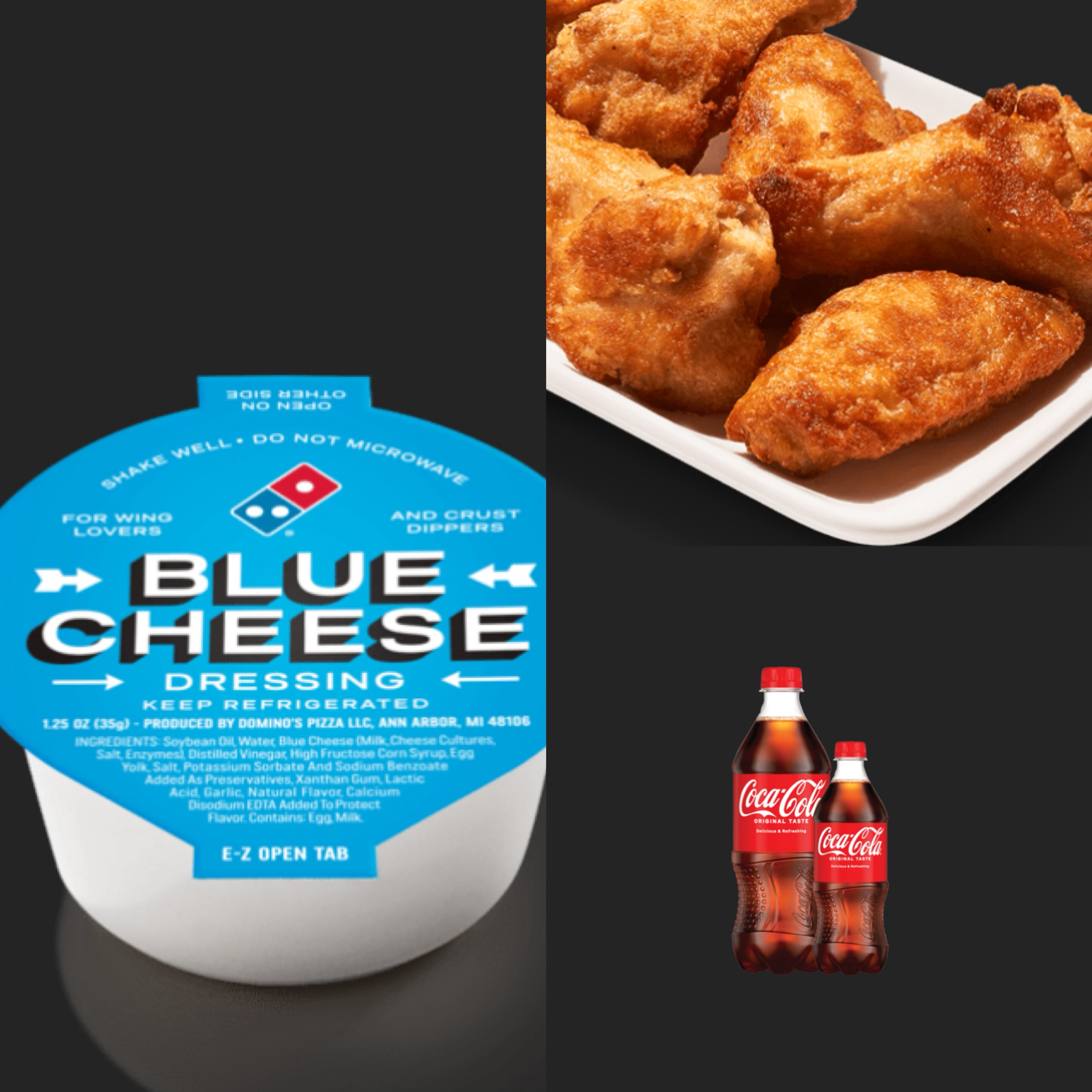 CRISPY FRIED CHICKEN WINGS
 & COKE